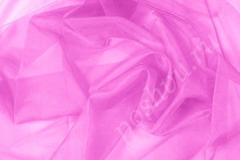 Ткань органза ярко-розовая