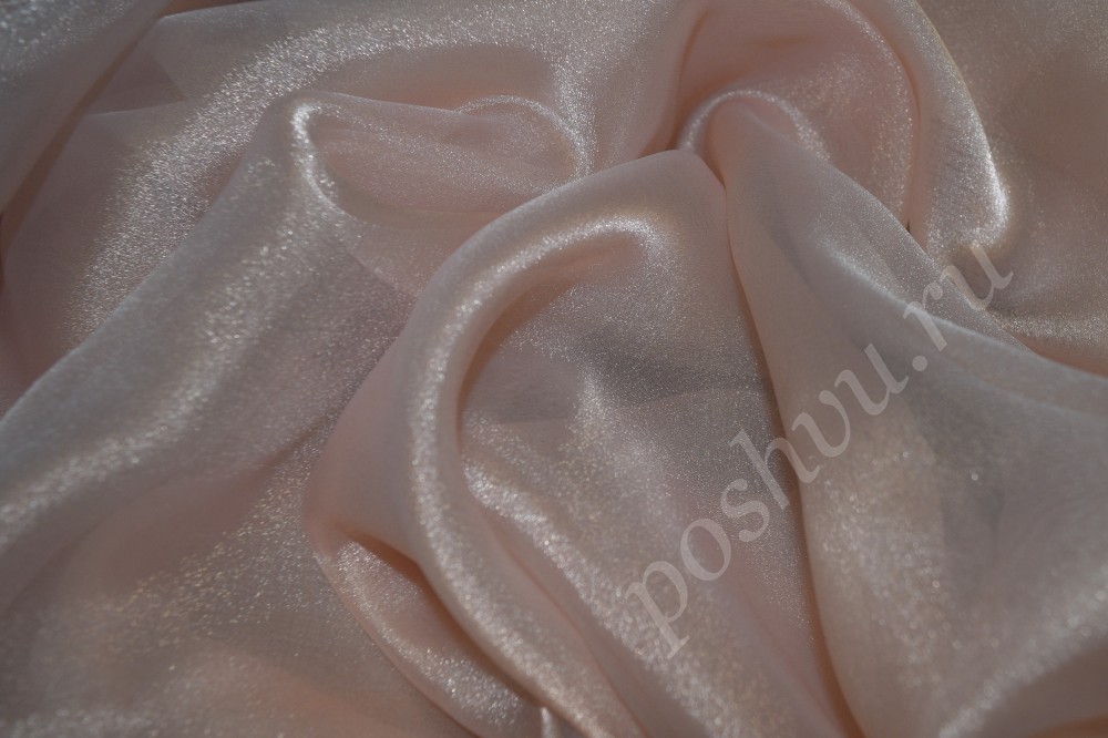 Ткань органза нежно-розовая