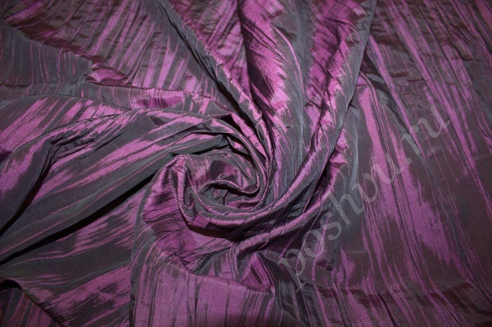 Ткань стильная фиолетовая тафта с дымчатым отливом