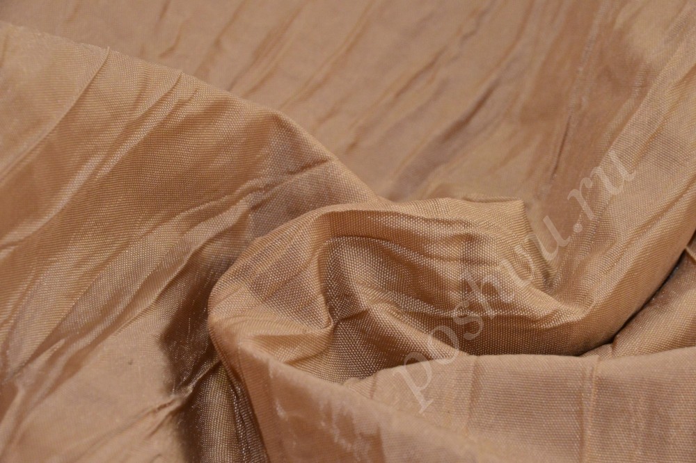 Ткань тафта жатая светло-коричневого оттенка