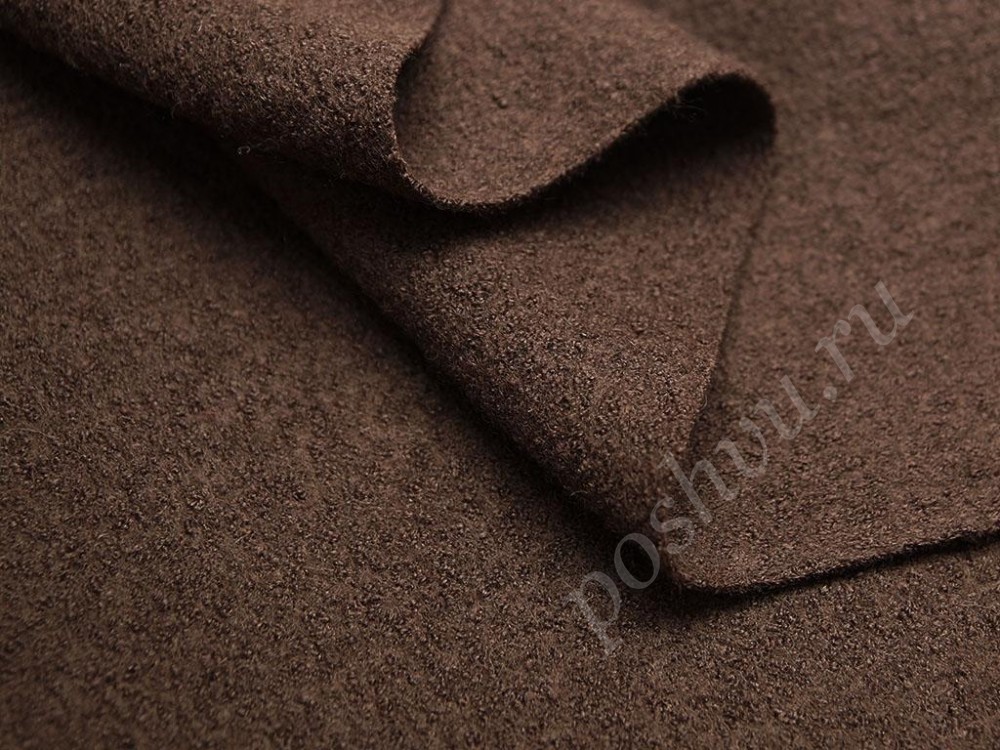 Лоден пальтово-костюмный коричневого цвета