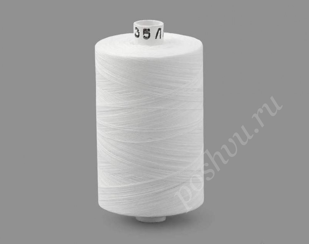 Швейные нитки (армированные) 35 ЛЛ 2500 м №0101 Белые