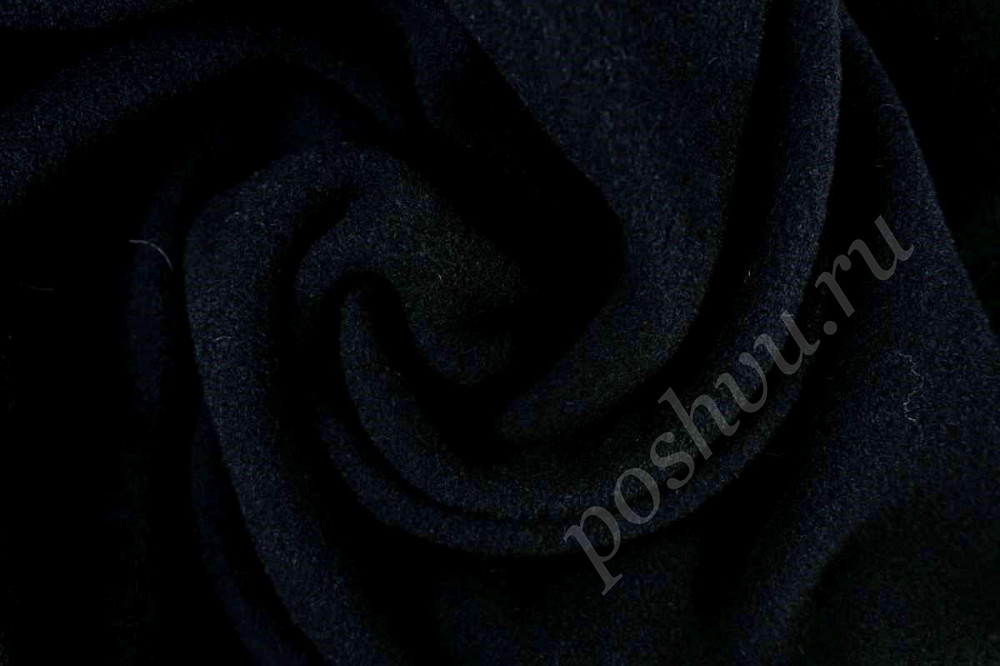 Пальтовая шерстяная ткань черного цвета