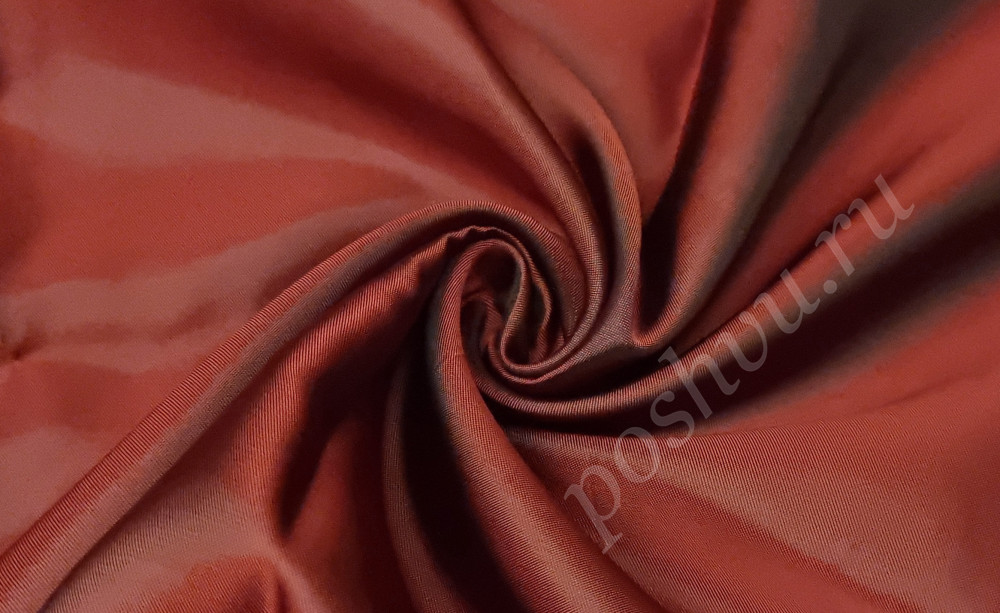 Ткань подкладочная поливискоза сатин, цвет бордово-черный, 105 гр/м2