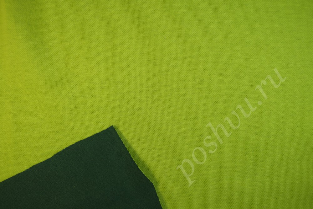 Ткань трикотаж 2-х сторонний сочного зеленого оттенка