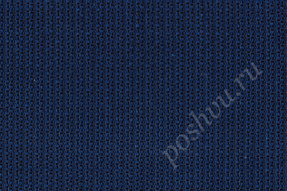 Портьерная ткань жаккард  PALOMA однотонная темно-синего цвета