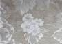 Портьерная ткань жаккард  PRINTEMPS букеты белых цветов на сером фоне (раппорт 87х35см)