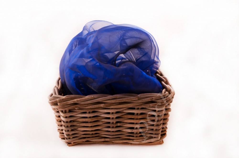 Ткань органза синяя Морская с фиолетовым отливом со скидкой