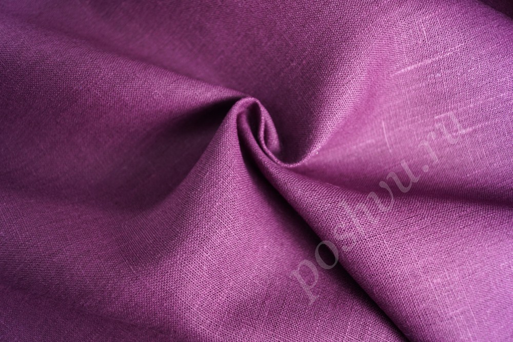 Ткань лён натуральный пурпурного цвета