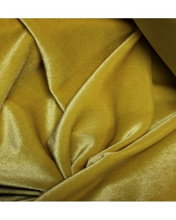 Ткань бархатная Мягкое золото со скидкой