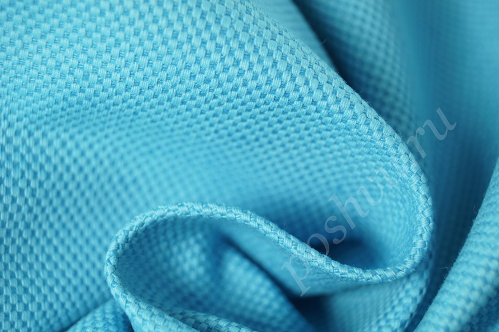 Ткань лен натуральный для мебели голубого оттенка