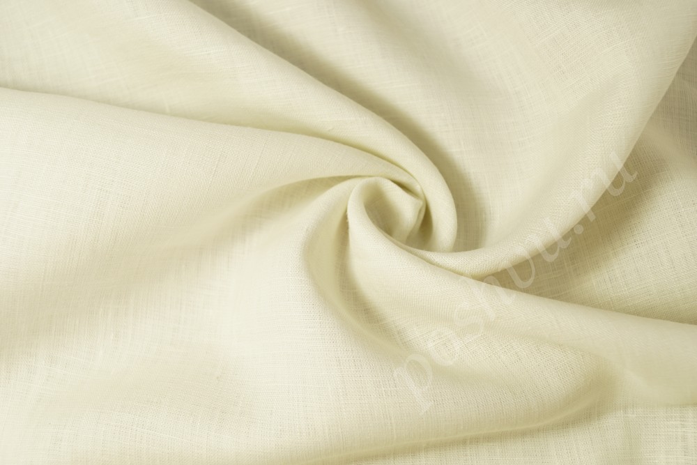 Ткань лен натуральный для скатертей белого оттенка