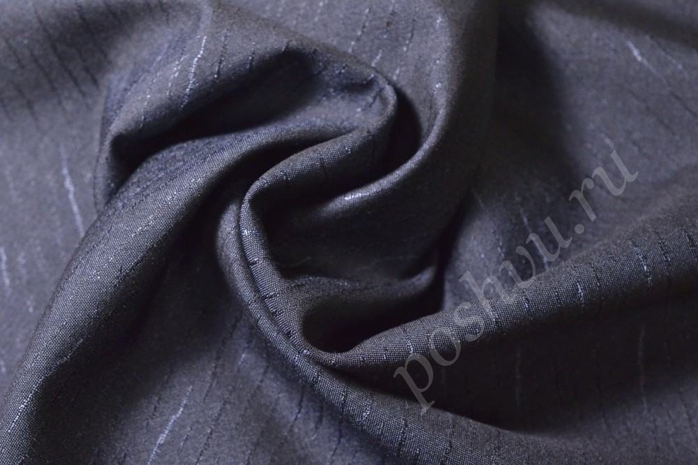 Костюмная ткань тёмно-серого цвета в полоску