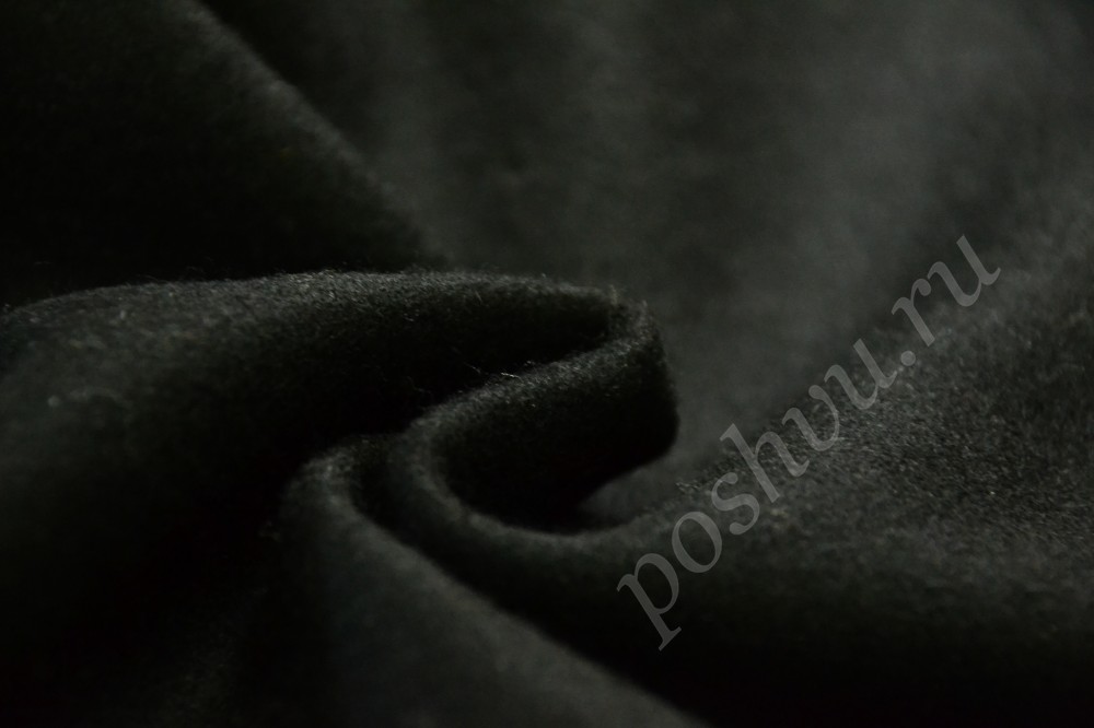 Ткань пальтовая черного оттенка