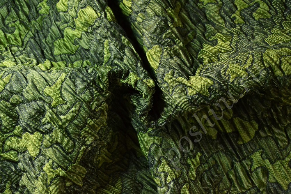 Ткань жаккардовая зеленого оттенка