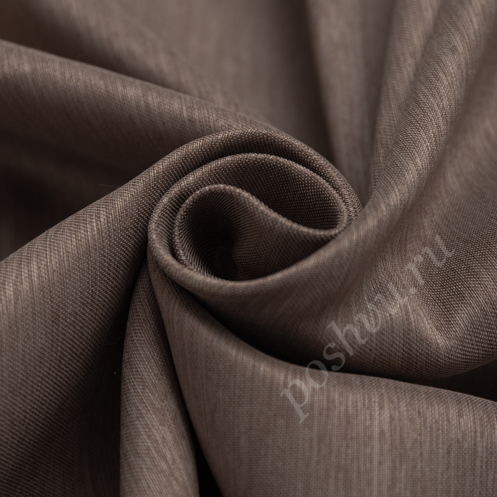 Портьерная ткань блэкаут под лен GERARDO светло-коричневого цвета, выс.290см