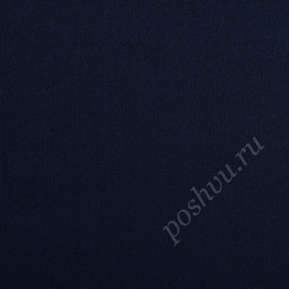 Портьерная ткань под лен GENEVRA темно-синего цвета, выс.300см
