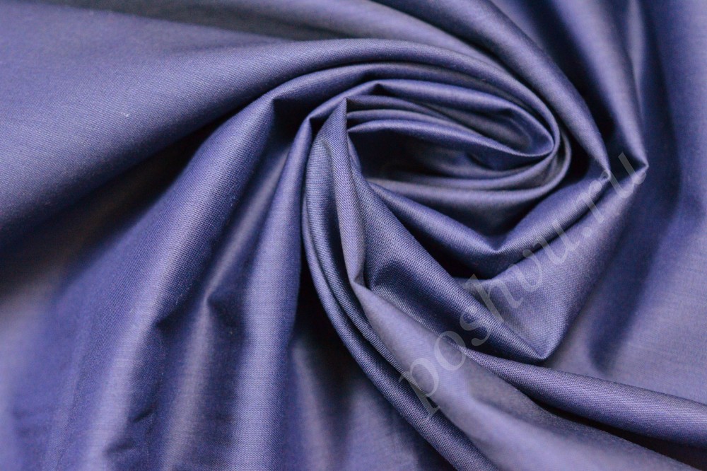 Ткань поплин темно-синего цвета