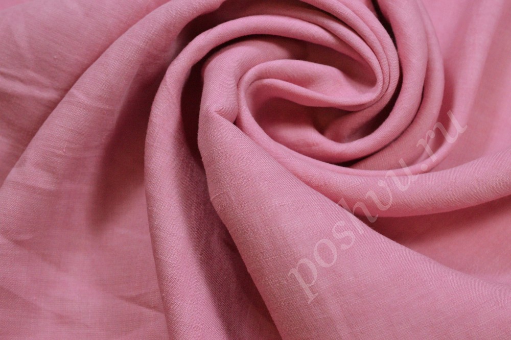 Ткань лен розового оттенка