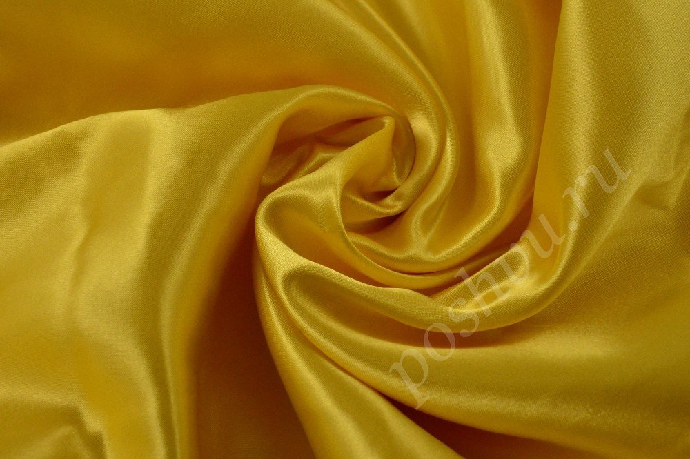 Ткань атлас однотонный желтого оттенка