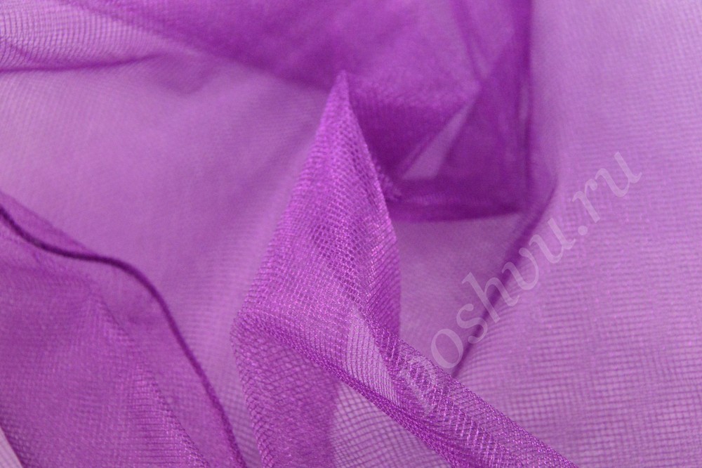 Ткань фиолетовая сетка-стрейч без узора
