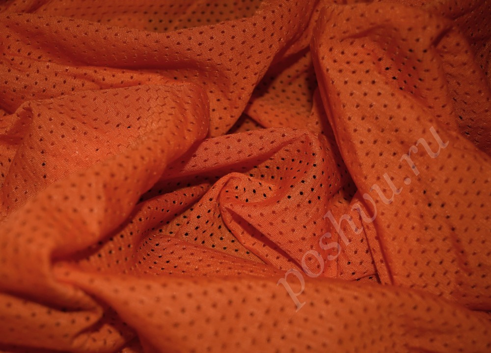 Сетка мягкая подкладочная с перфорацией Оранжевого цвета