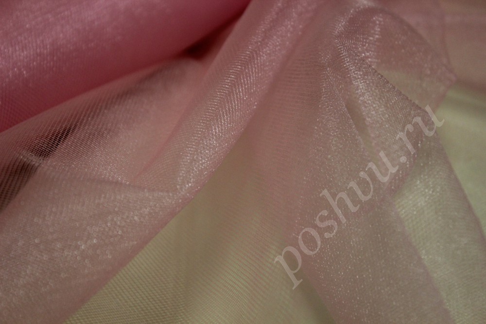 Ткань сетка средней жесткости  нежно-розовая