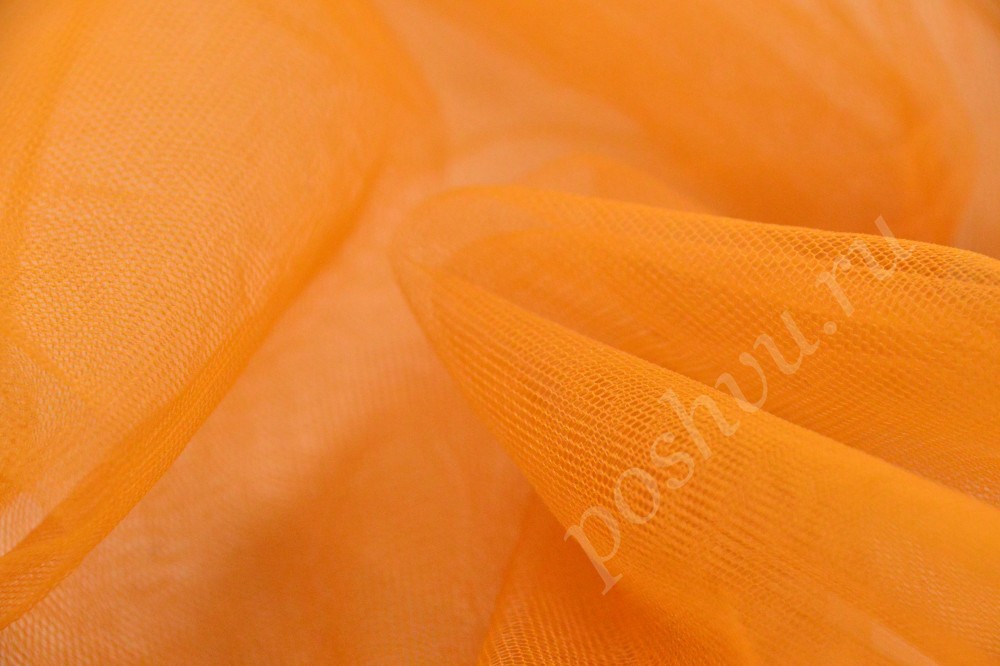 Ткань сетка-стрейч приглушённого оранжевого оттенка