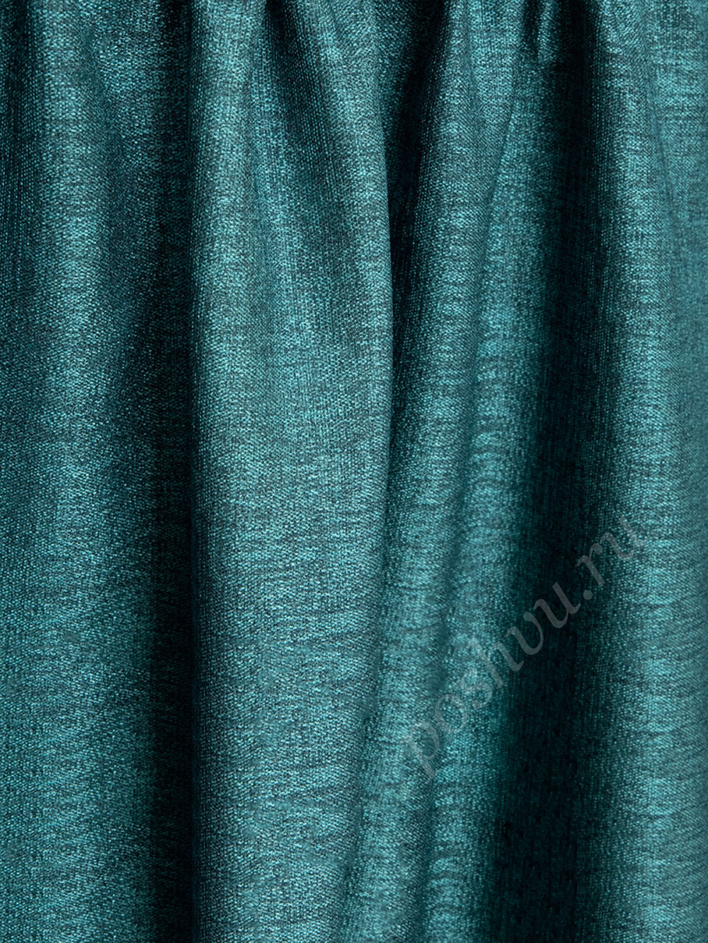 Ткань портьерная рогожка ROUND бирюзового цвета