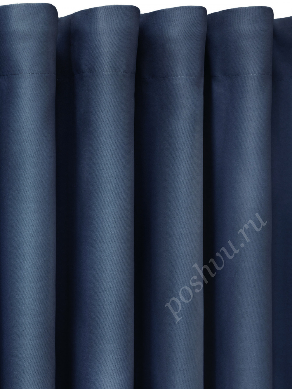 Ткань портьерная супершёлк SOUL темно-синего цвета