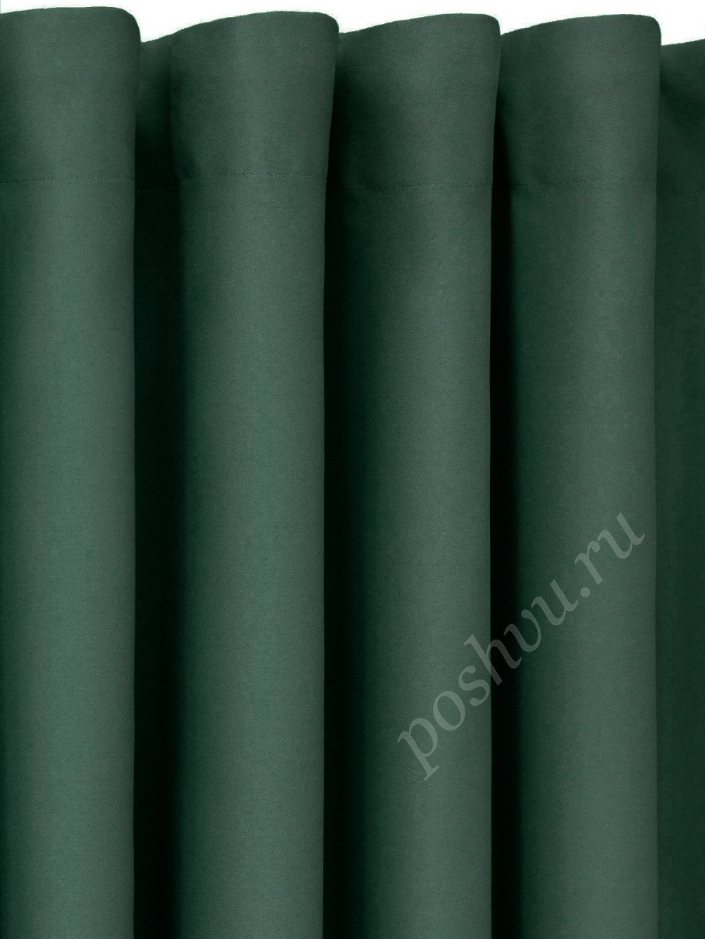 Ткань портьерная супершёлк SOUL темно-зеленого  цвета