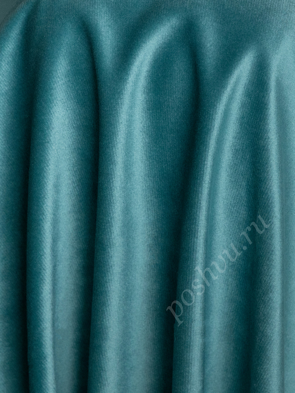 Ткань портьерная велюр MONACO бирюзового цвета