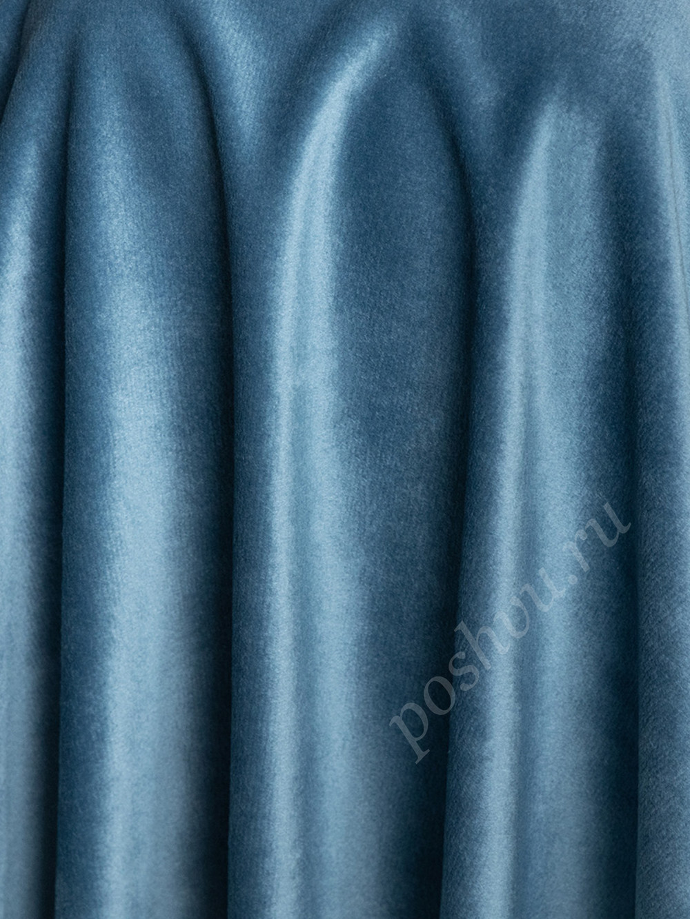 Ткань портьерная велюр MONACO голубого цвета