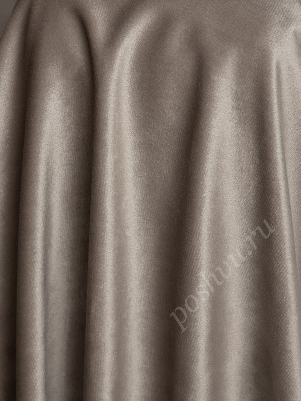 Ткань портьерная велюр MONACO светло-коричневого цвета