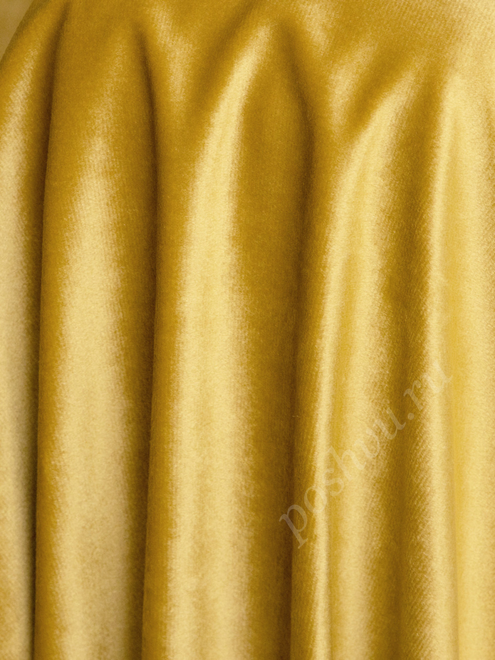 Ткань портьерная велюр MONACO желтого цвета