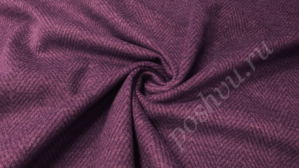 Пальтовая ткань Елочка пурпурная