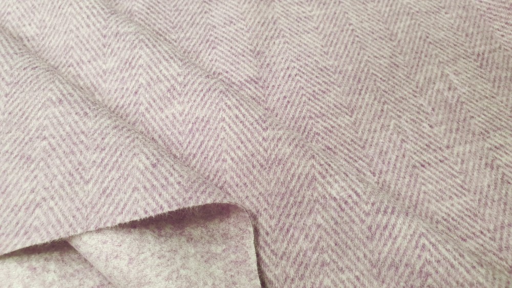 Пальтовая ткань Елочка серо-пурпурная