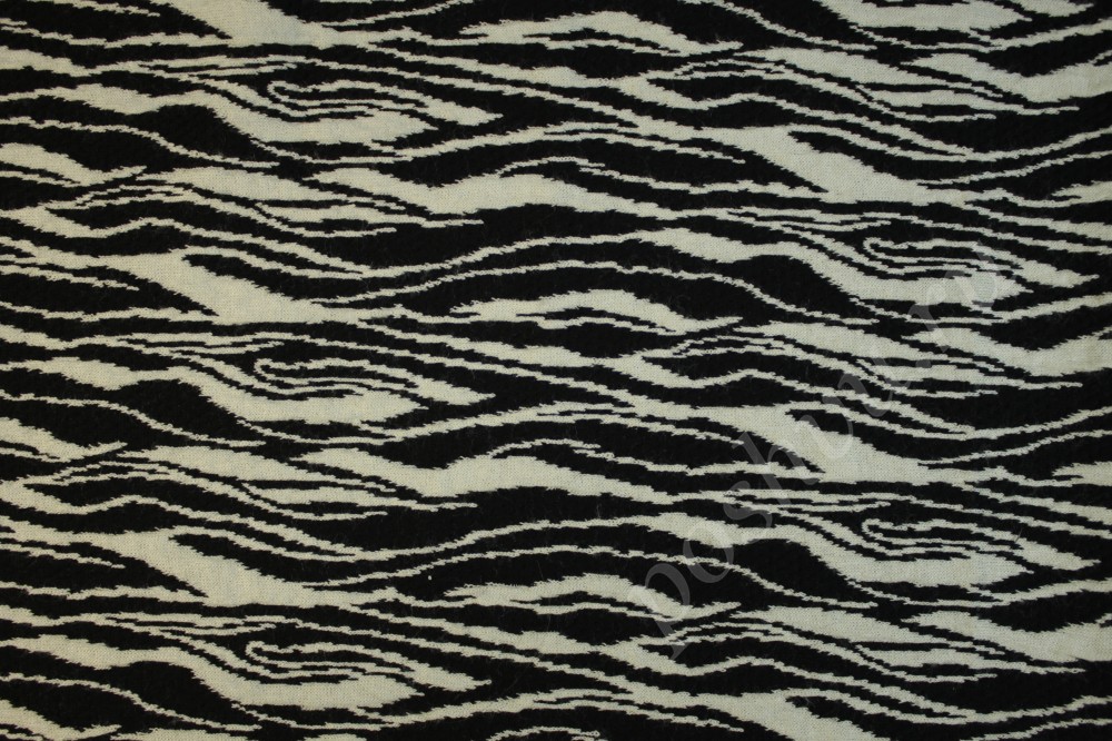 Ткань трикотаж Черно-белые волны