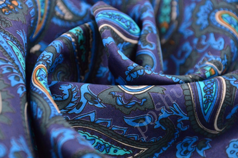 Шикарная подкладочная шёлковая ткань с орнаментом со скидкой