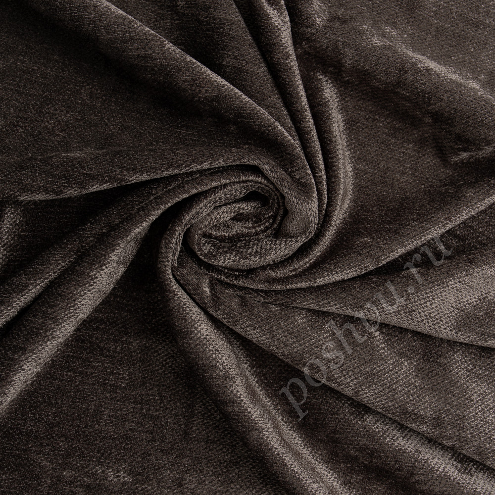 Портьерная ткань HAMLET коричневого цвета с ворсом, выс.295см