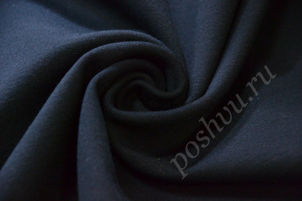 Ткань джерси стильного темно-синего оттенка