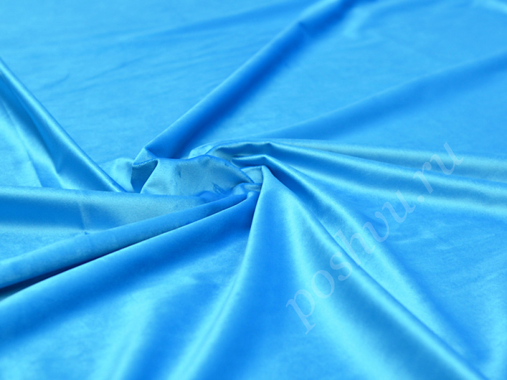 Мебельно-портьерный бархат TOGO голубого цвета (260г/м2)