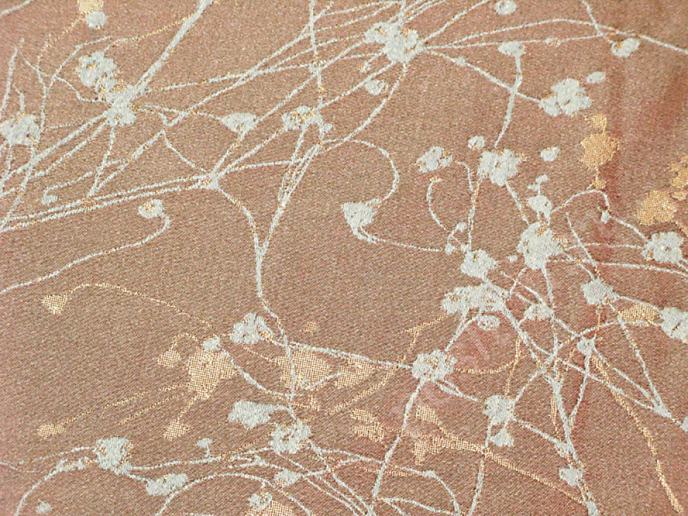 Портьерная ткань FASHION NATURA темно-бежевого цвета с веточками (445г/м2)