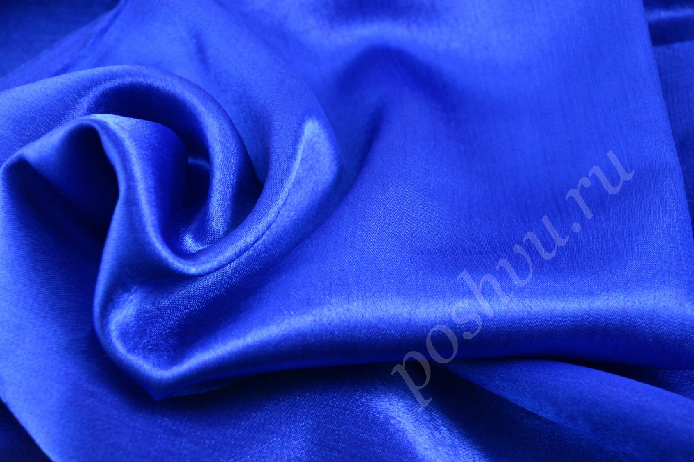 Ткань модный синий креп-сатин