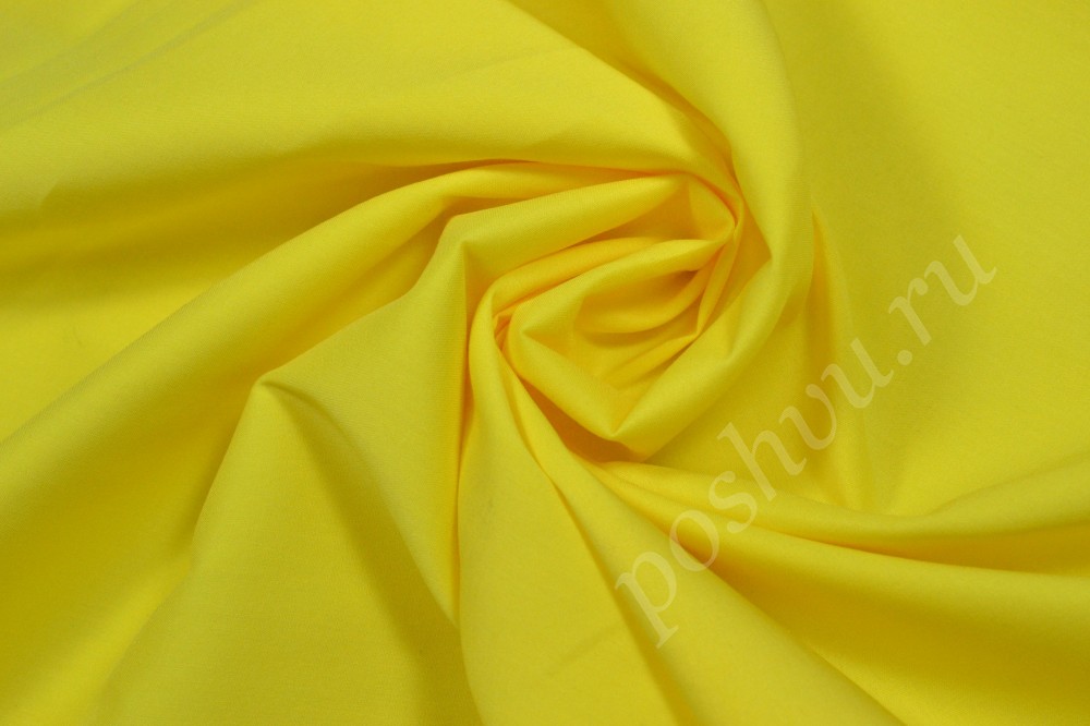 Ткань поплин ярко-желтого цвета