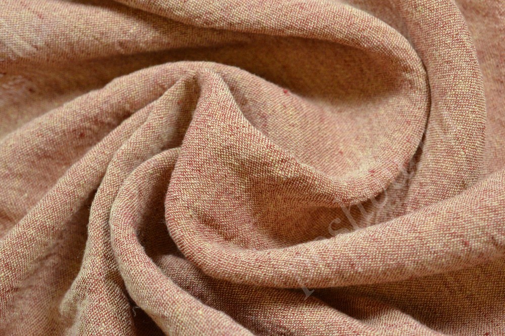 Ткань лен бело-розового оттенка