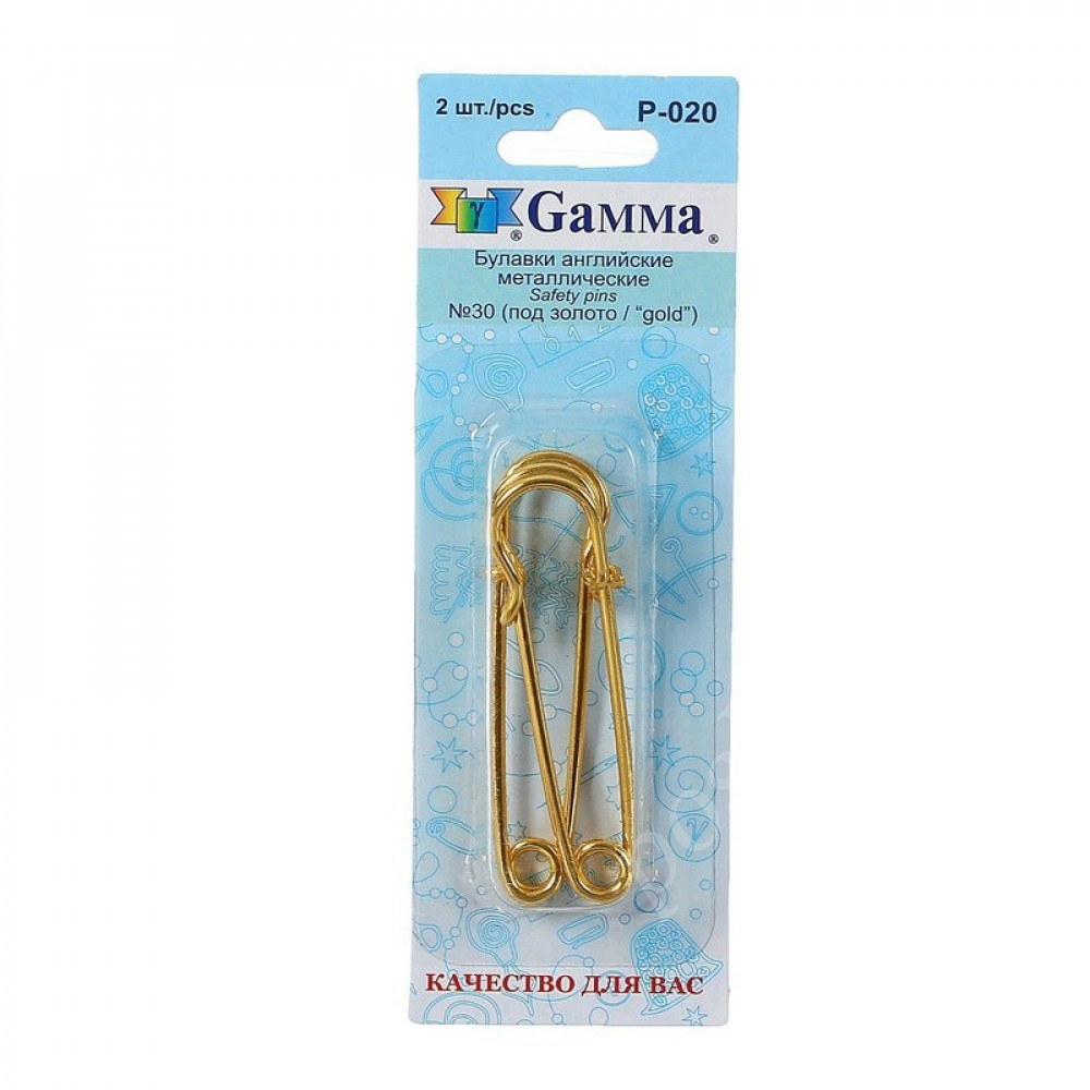 Булавки английские "Gamma" декоративные №30 золото