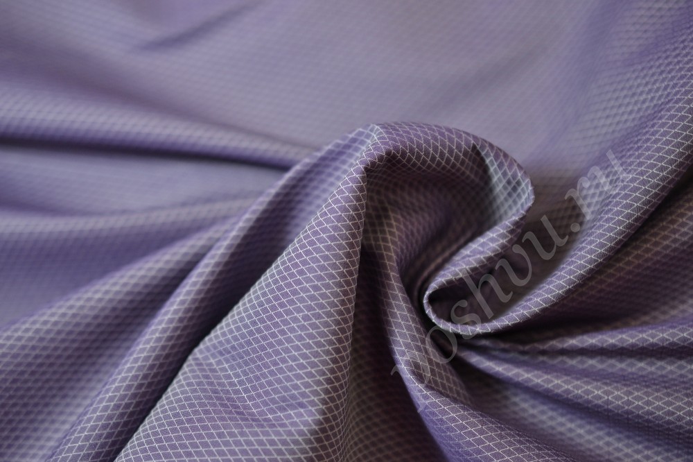 Ткань хлопок Hugo Boss в фиолетового оттенка в белый  геометрический узор