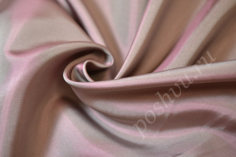 Ткань подкладочная бело-розового оттенка с розовым отливом