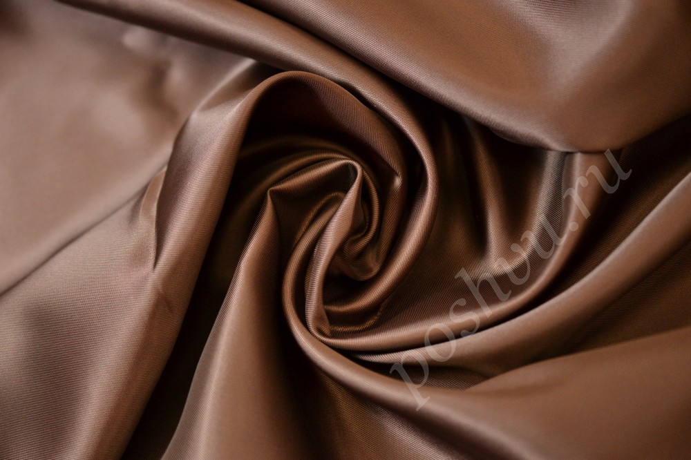 Ткань подкладочная стильного коричневого оттенка